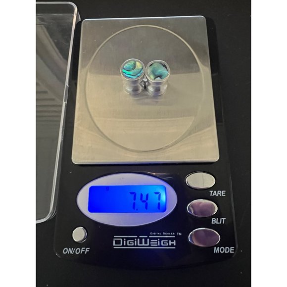 Sterling Silver Solid Abalone Handmade Plugs Gauges 00g Natural Shell Pearl Paua - Picture 2 of 5